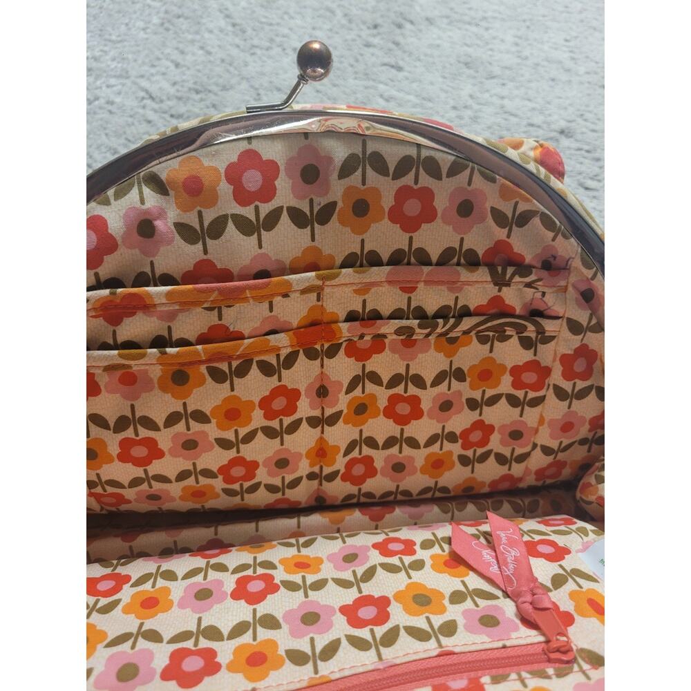 Vera Bradley Eloise Shoulder Bag Folkloric Floral Kiss Lock Retired Pattern - Picture 7 of 11